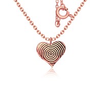 Heart Shaped Rose Gold Plated Silver Kids Necklace SPE-3892-RO-GP